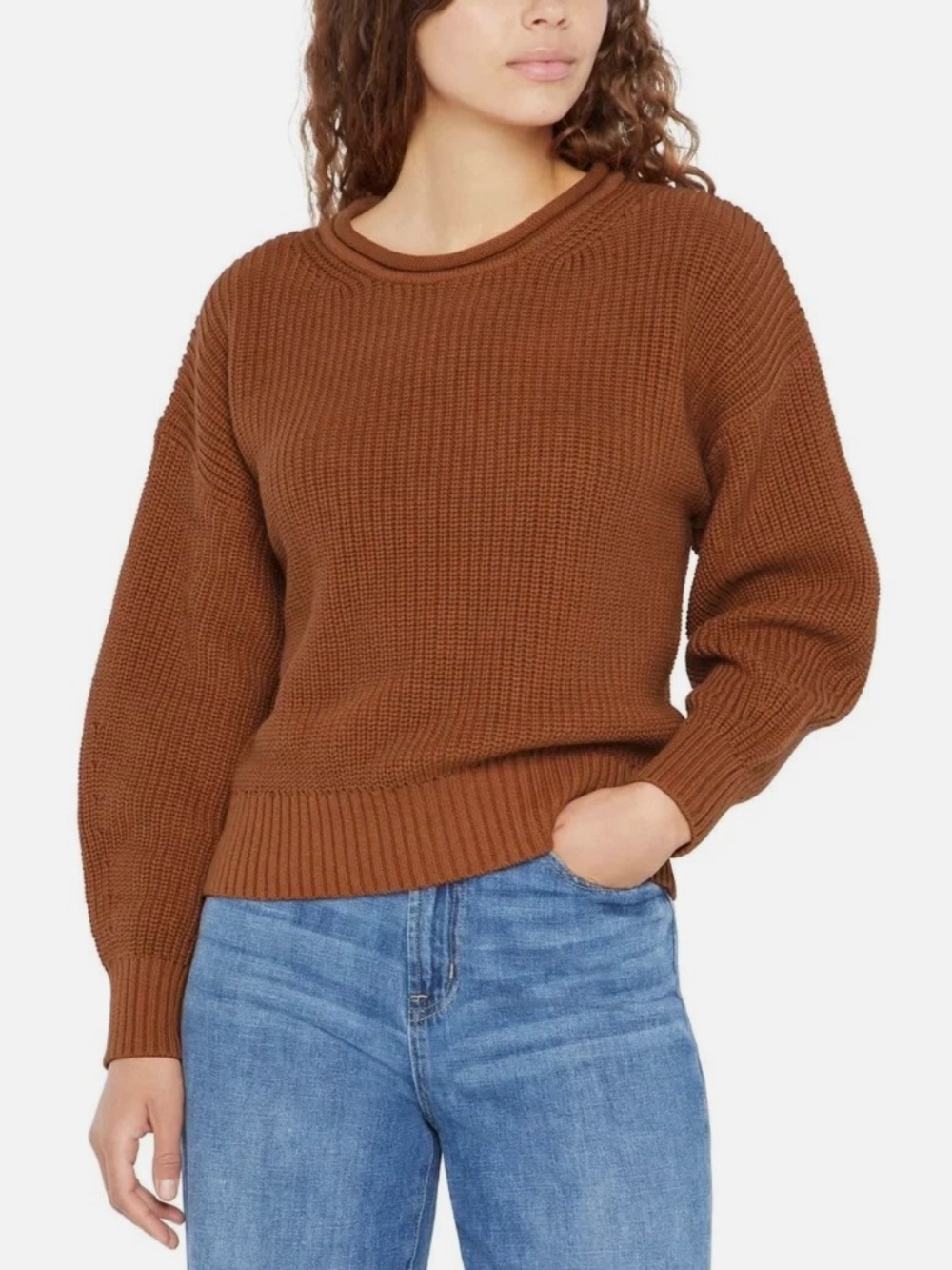 GAP Brown Roll Neck Cotton Sweater